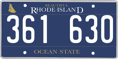 RI license plate 361630