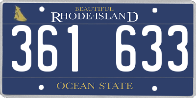 RI license plate 361633