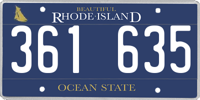 RI license plate 361635