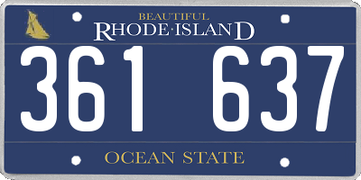 RI license plate 361637