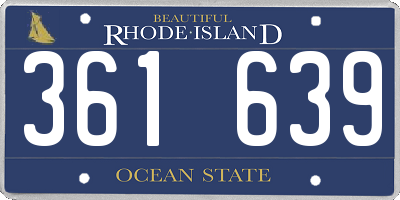 RI license plate 361639
