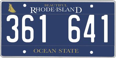 RI license plate 361641