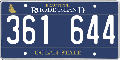 RI license plate 361644