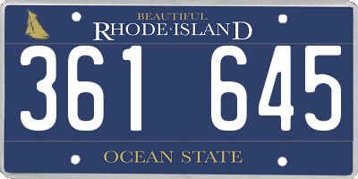 RI license plate 361645