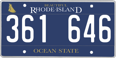 RI license plate 361646