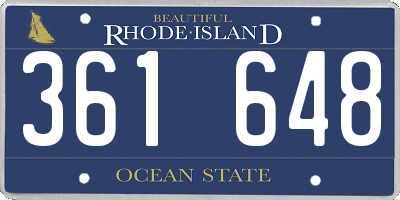 RI license plate 361648