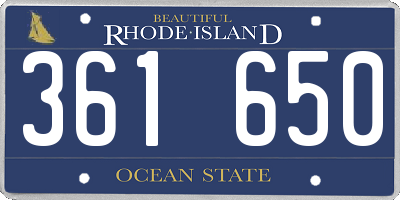RI license plate 361650