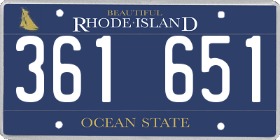 RI license plate 361651