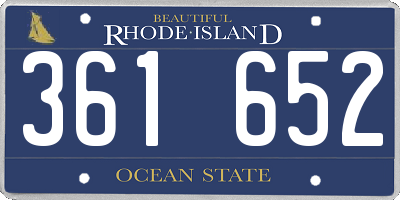 RI license plate 361652