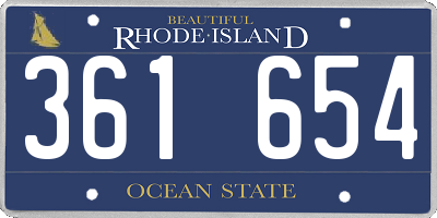 RI license plate 361654