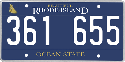 RI license plate 361655