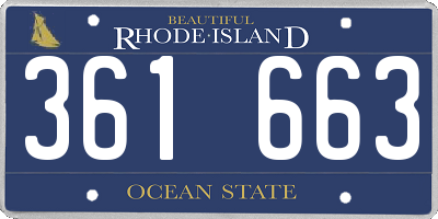 RI license plate 361663
