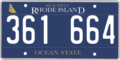 RI license plate 361664