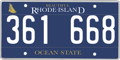 RI license plate 361668
