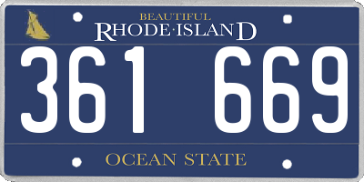 RI license plate 361669