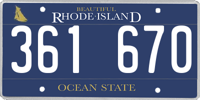 RI license plate 361670