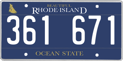 RI license plate 361671