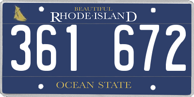 RI license plate 361672