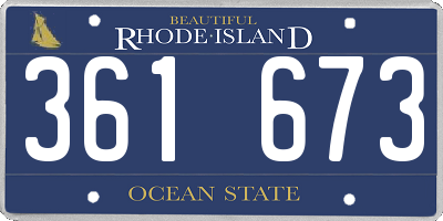 RI license plate 361673