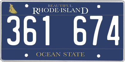 RI license plate 361674