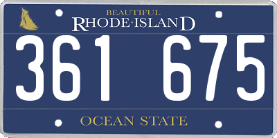 RI license plate 361675