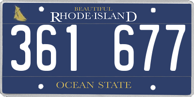 RI license plate 361677