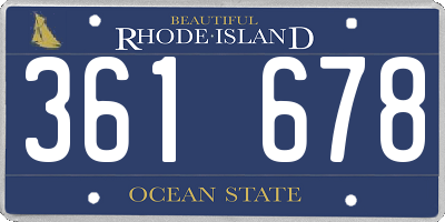 RI license plate 361678