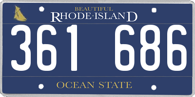 RI license plate 361686