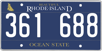 RI license plate 361688