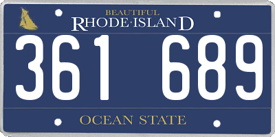 RI license plate 361689