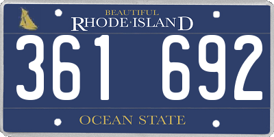 RI license plate 361692
