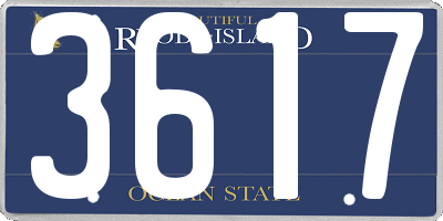 RI license plate 3617