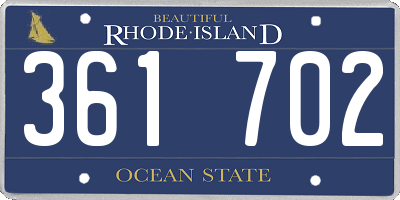 RI license plate 361702
