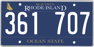 RI license plate 361707