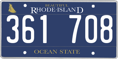 RI license plate 361708