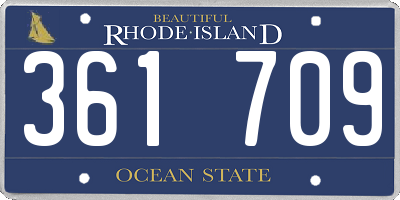 RI license plate 361709