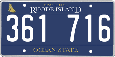 RI license plate 361716