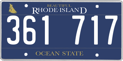 RI license plate 361717