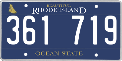 RI license plate 361719