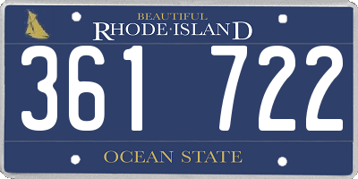RI license plate 361722