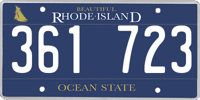 RI license plate 361723