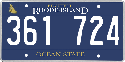 RI license plate 361724