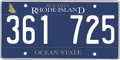 RI license plate 361725