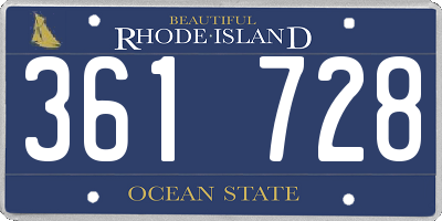 RI license plate 361728