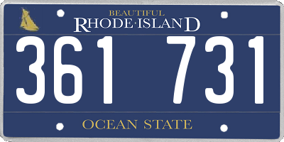 RI license plate 361731