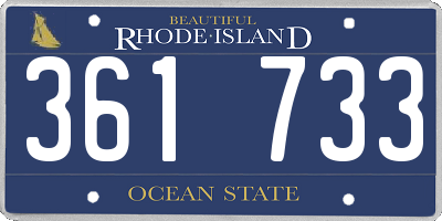 RI license plate 361733