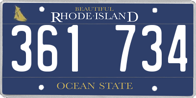 RI license plate 361734