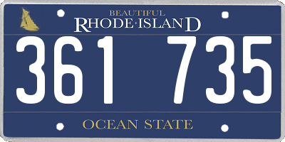 RI license plate 361735