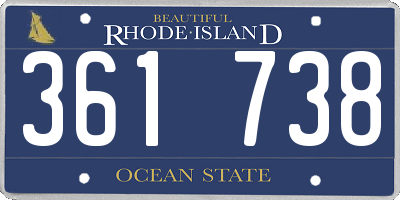 RI license plate 361738