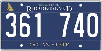 RI license plate 361740